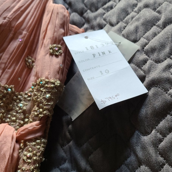 Romantic soft pink beaded Grecian style maxi dress - Picture 3 of 9